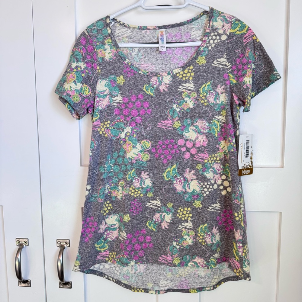 NWT LuLaRoe Classic T Women's Size XS Disney's‎ Minnie Mouse New Heathered Gray